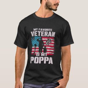 My Favourite Veteran Is My Poppa American Flag Fat T-Shirt