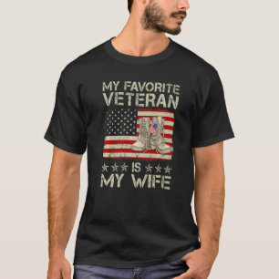My Favourite Veteran Is My Wife Combat Boots Ameri T-Shirt