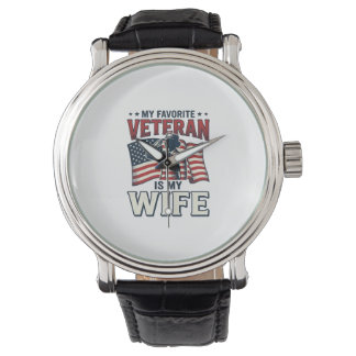 My Favourite Veteran Is My Wife Patriotic Shirt De Watch