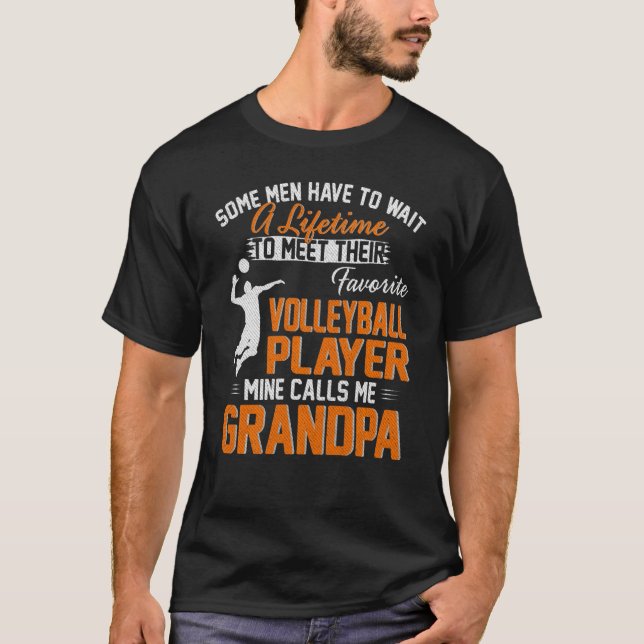 My Favourite Volleyball Player Calls Me Grandpa  F T-Shirt (Front)