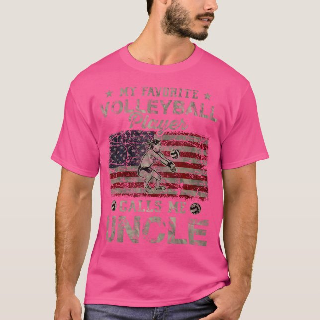 My Favourite Volleyball Player Calls Me Uncle Usa  T-Shirt (Front)