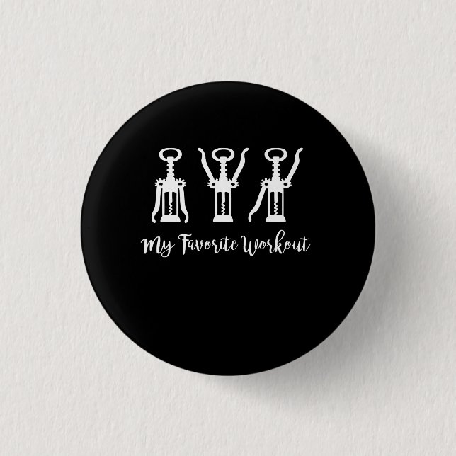 My Favourite Workout Wine Lover Gift Idea Gym 3 Cm Round Badge (Front)