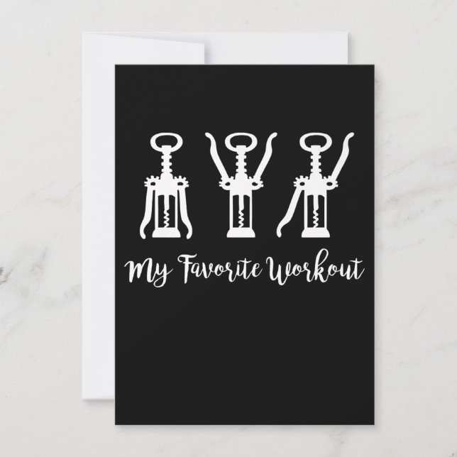 My Favourite Workout Wine Lover Gift Idea Gym Invitation (Front)
