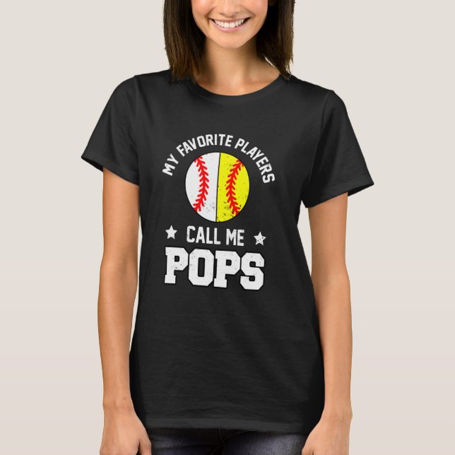My Favourites Baseball Softball Players Call Me Po T-Shirt (Front)