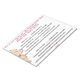 My Feelings Poem Fill In the blank Notepad