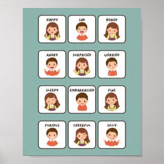 My Feelings School Education Learning Poster