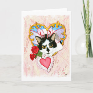 My Feline Valentine Fairy Cat Greeting Card