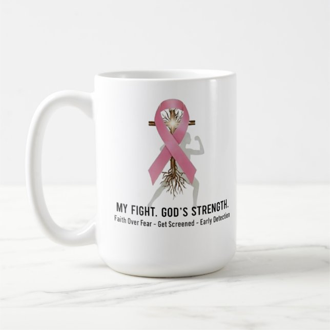 My Fight GOD’s Strength Coffee Mug (Left)