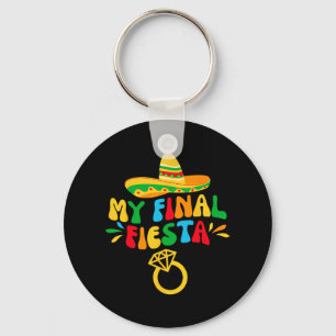 My Final Fiesta Bride Groovy Bachelorette Party Key Ring