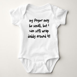 my finger may be small but i can still wrap daddy baby bodysuit