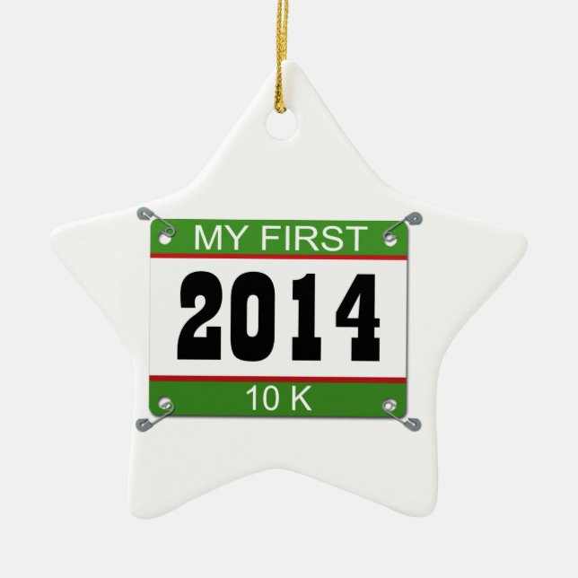 My First 10K - 2014 Ceramic Tree Decoration (Front)