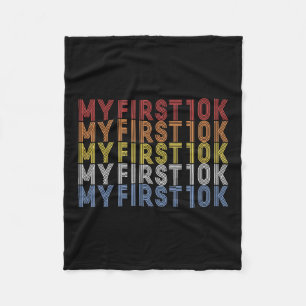 My First 10k Running Race Finisher Funny Run Train Fleece Blanket