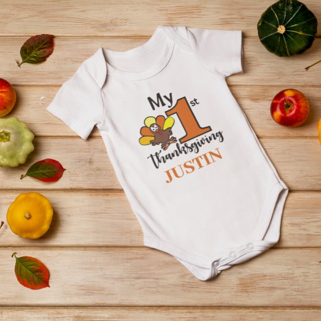 My First 1st Thanksgiving Personalised  Baby Bodysuit (Creator Uploaded)