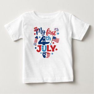 My First 4th of July Baby Cute Patriotic T-Shirt