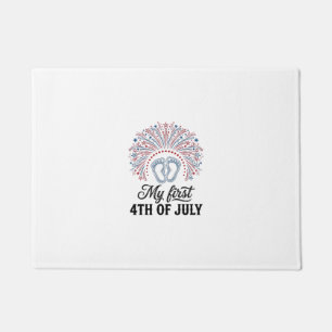 My First 4th of July Baby Feet Patriotic Shirt Des Doormat