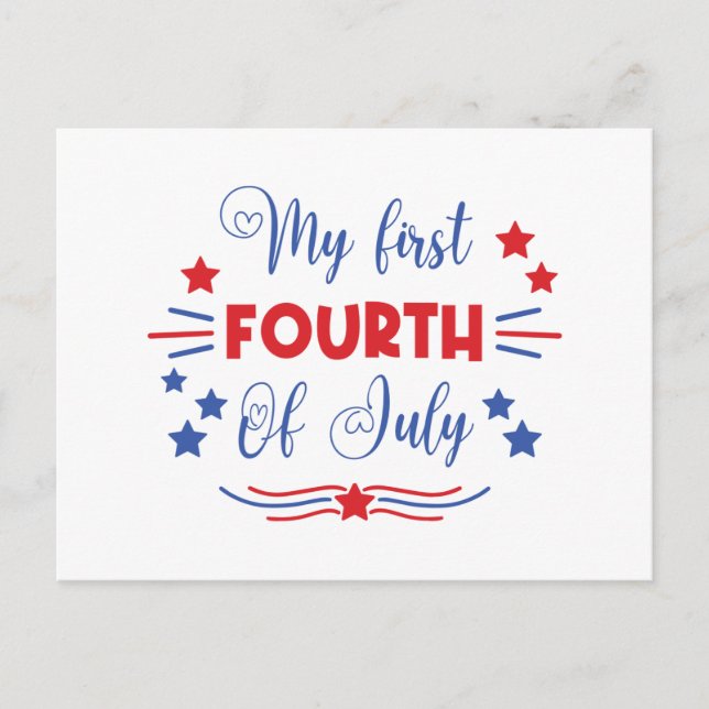 My First 4th of July Invitation Postcard (Front)