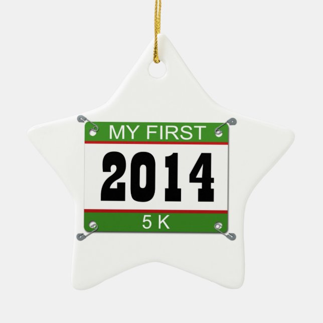 My First 5K - 2014 Ceramic Tree Decoration (Front)