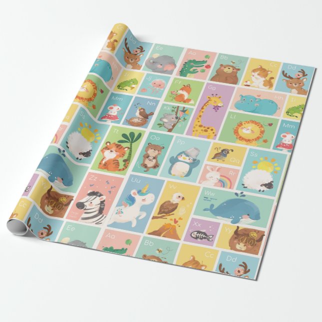 My First Alphabet ABC Animals Wrapping Paper (Unrolled)