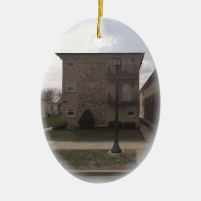 My First Apartment, House or Condo Ceramic Tree Decoration (Front)