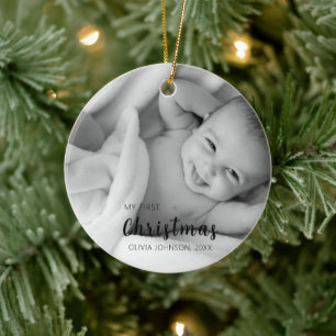 My First Baby Christmas Photo   Ceramic Tree Decoration