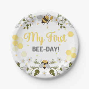My First Bee-Day Party Design - Bumble Bee Theme Paper Plate