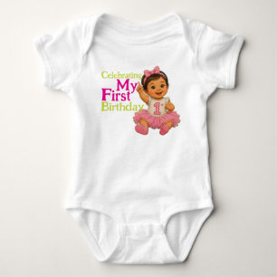 My First Birthday Baby Girl Bodysuit – Cute Pink 