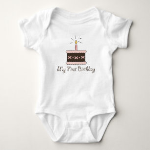 My First Birthday Cake Girl Baby Bodysuit