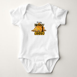 My First Birthday Dump Truck Baby Bodysuit