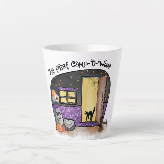 My First Camp-O-Ween | Halloween Camping Latte Mug (Front)