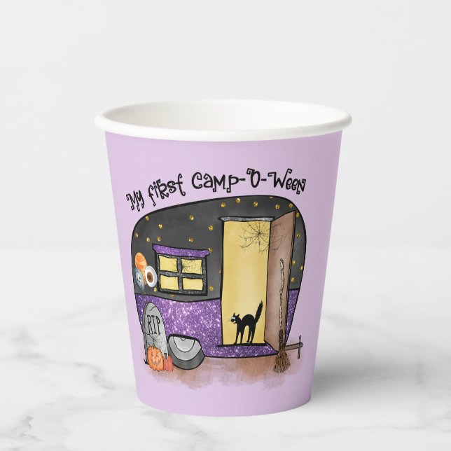 My First Camp-O-Ween | Halloween Camping Paper Cups (Front)