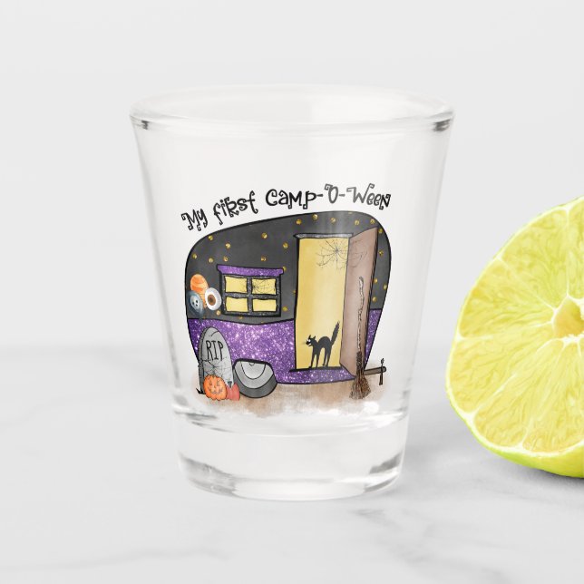 My First Camp-O-Ween | Halloween Camping Shot Glass (Front)