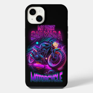 My first car was a motorcycle bike neon iPhone 14 plus case