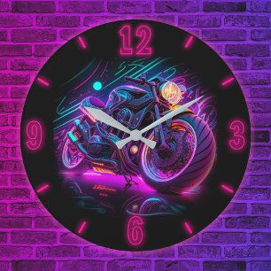 My first car was a motorcycle   bike neon  large clock