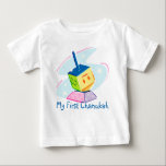 My First Chanukah T-Shirt<br><div class="desc">Baby's first Chanukah with a colourful toy dreidel.</div>