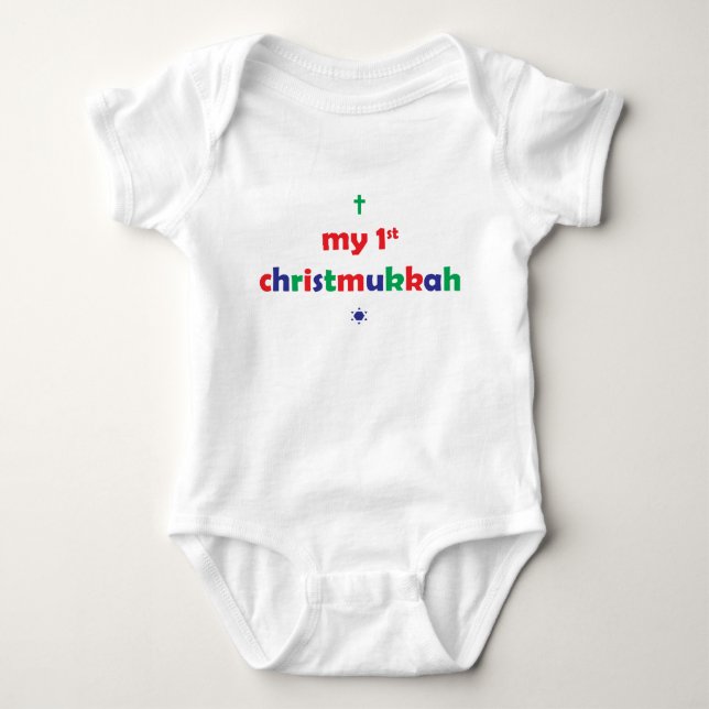 my first chistmukkah baby bodysuit (Front)