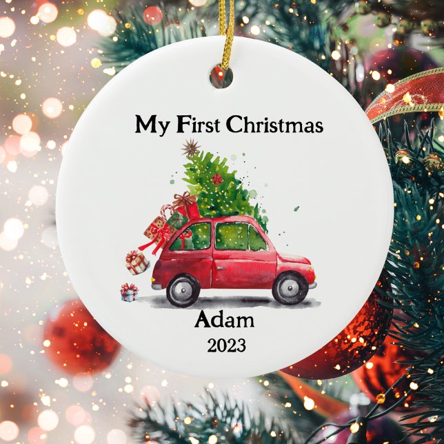 My First Chrismas Keepsake Retro Car  Ceramic Tree Decoration (Creator Uploaded)