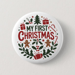 My First Christmas 1st Xmas Family Matching Baby  6 Cm Round Badge