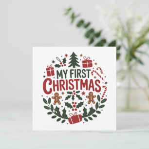 My First Christmas 1st Xmas Family Matching Baby  Holiday Card