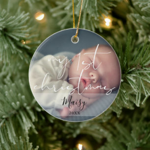 My First Christmas 2 Baby Photo Ceramic Tree Decoration