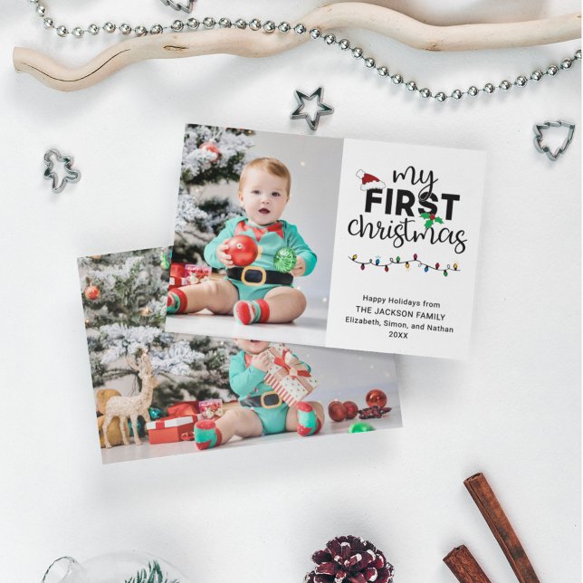 My first Christmas 2 photos Holiday Card (Creator Uploaded)