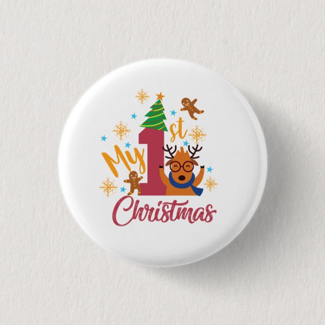 My first Christmas 3 Cm Round Badge (Front)