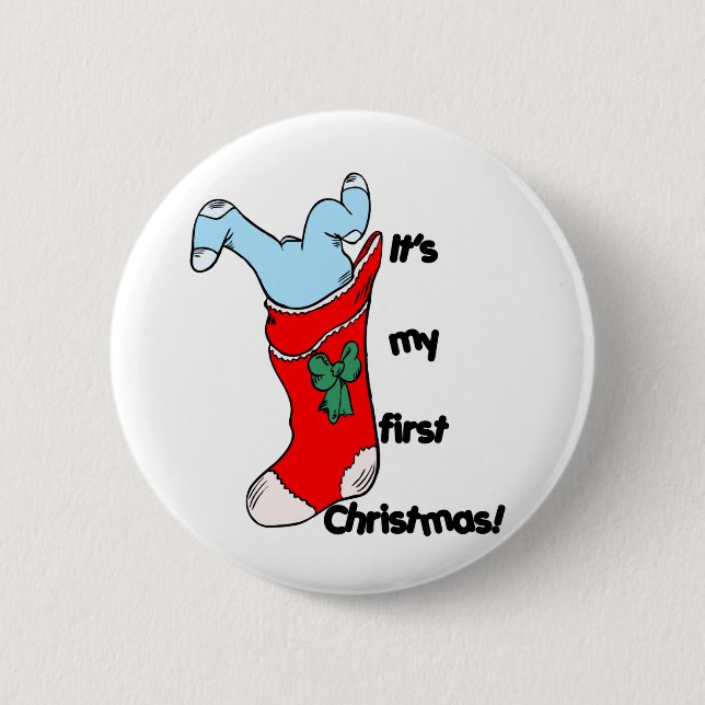 My First Christmas 6 Cm Round Badge (Front)