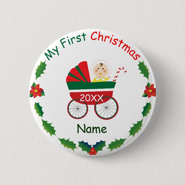 My First Christmas 6 Cm Round Badge (Front)