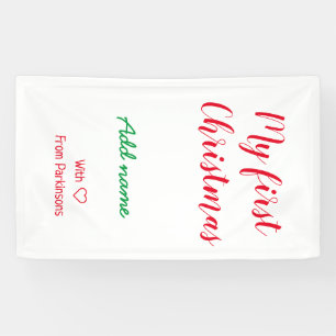My first Christmas add name family name with love Banner