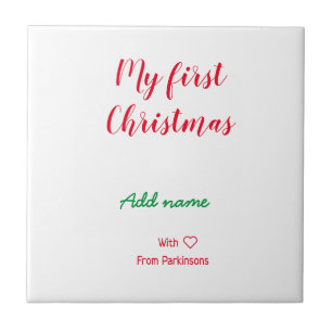 My first Christmas add name family name with love  Tile