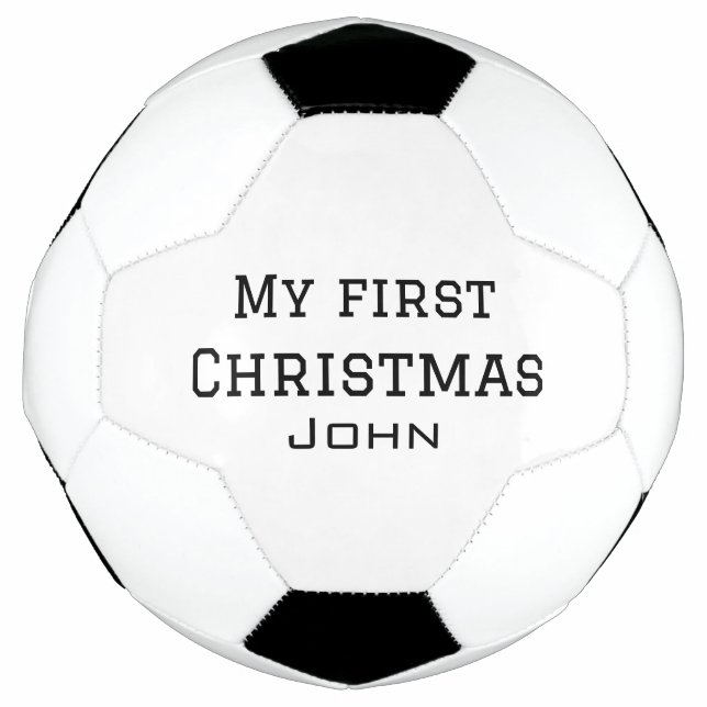 My first Christmas add name masculine men text sim Football (Front)
