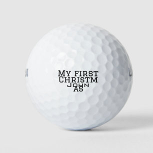 My first Christmas add name masculine men text sim Golf Balls