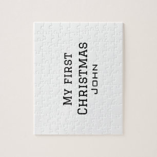 My first Christmas add name masculine men text sim Jigsaw Puzzle