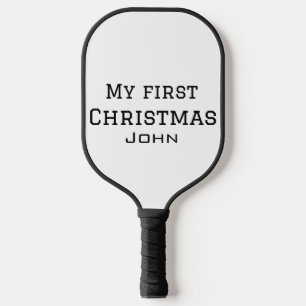 My first Christmas add name masculine men text sim Pickleball Paddle