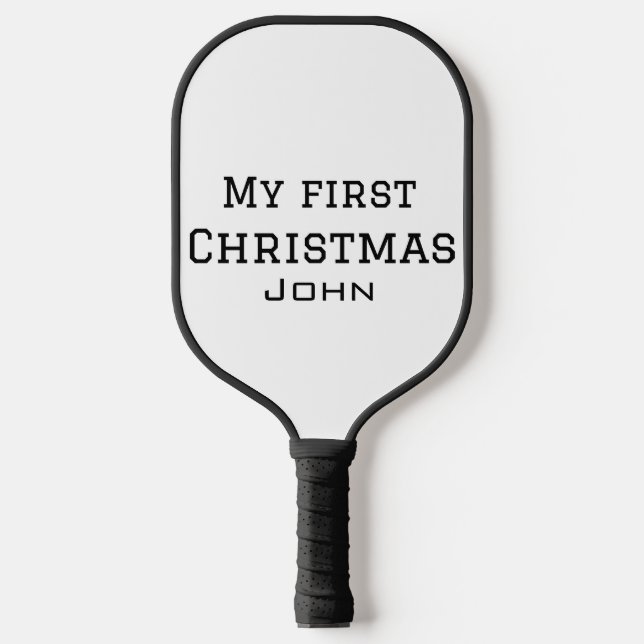 My first Christmas add name masculine men text sim Pickleball Paddle (Front)